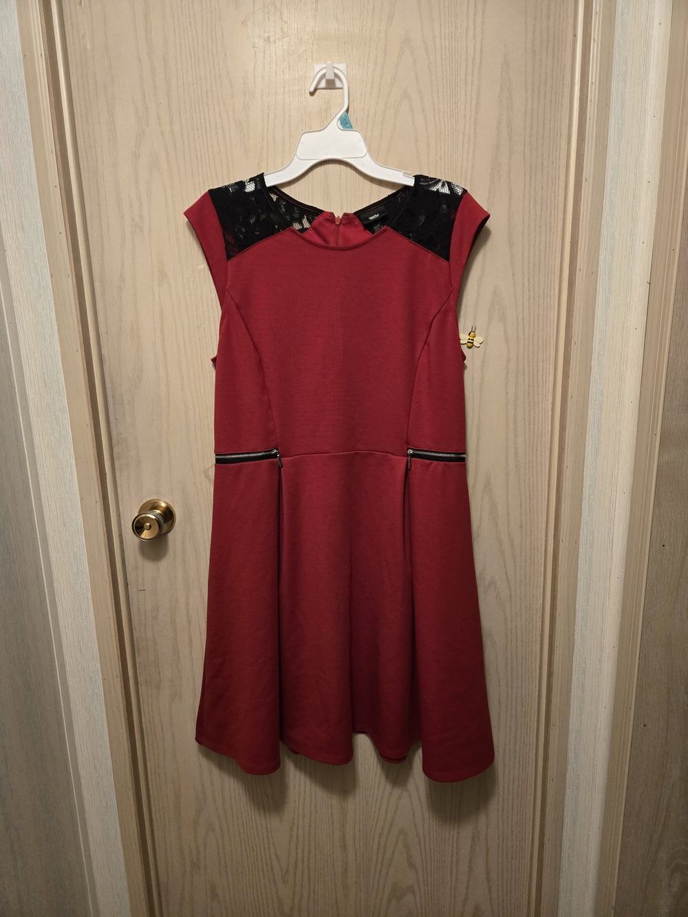 Red Lace-Trim Fit & Flare Dress - Mossimo
